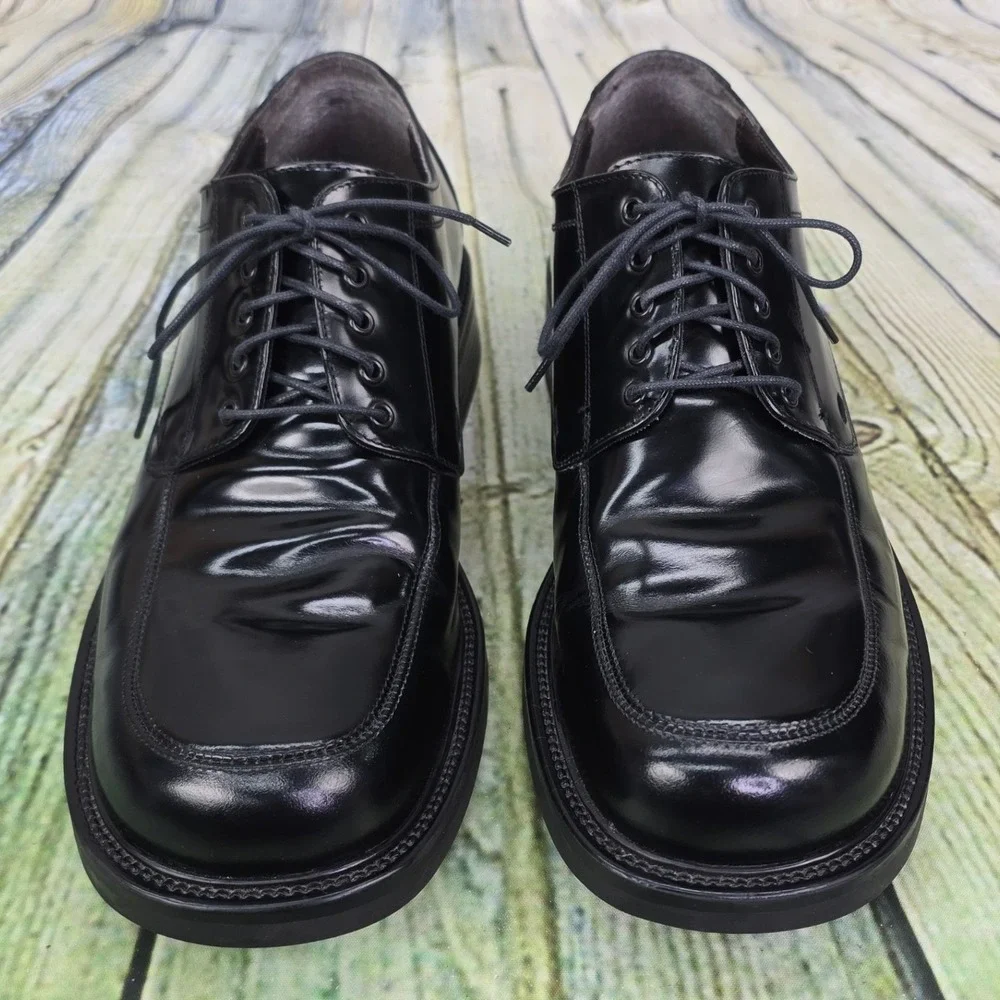 Skechers Collection Oxford Shoes Mens 9.5 Black Leather Square Toe Dress Formal